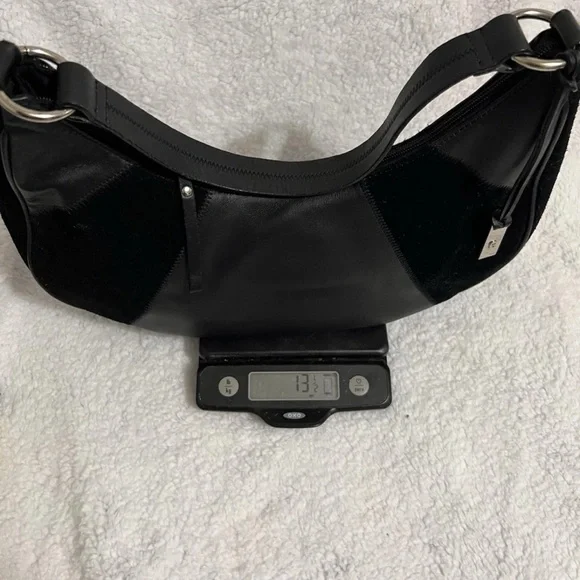 NWOT Etienne Aigner Black Leather & Suede Hobo Shoulder Bag Purse Y2K - Picture 11 of 11